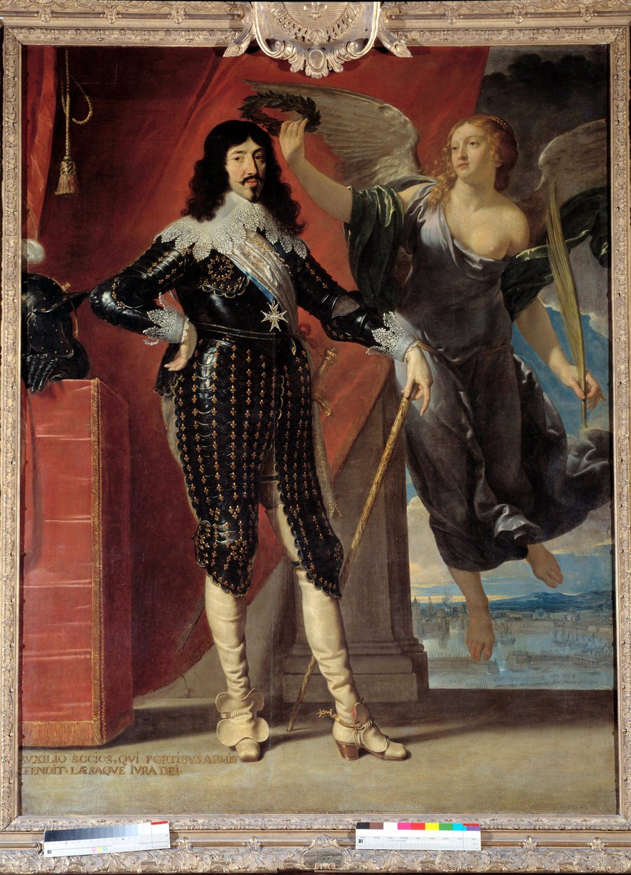 Portræt i foden af Ludvig XIII (1601-1643) kroner af Victory. Maleri af Philippe de Champaigne (1602-1674) af Philippe de Champaigne