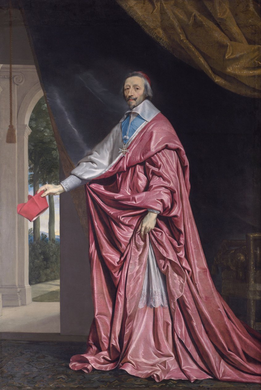 Portræt af Armand Jean du Plessis, kardinal Richelieu af Philippe de Champaigne
