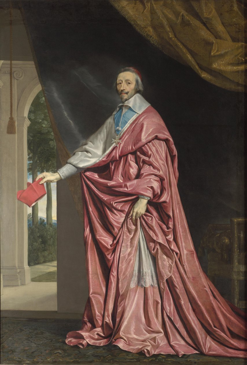 Portræt af Armand Jean du Plessis, kardinal Richelieu af Philippe de Champaigne