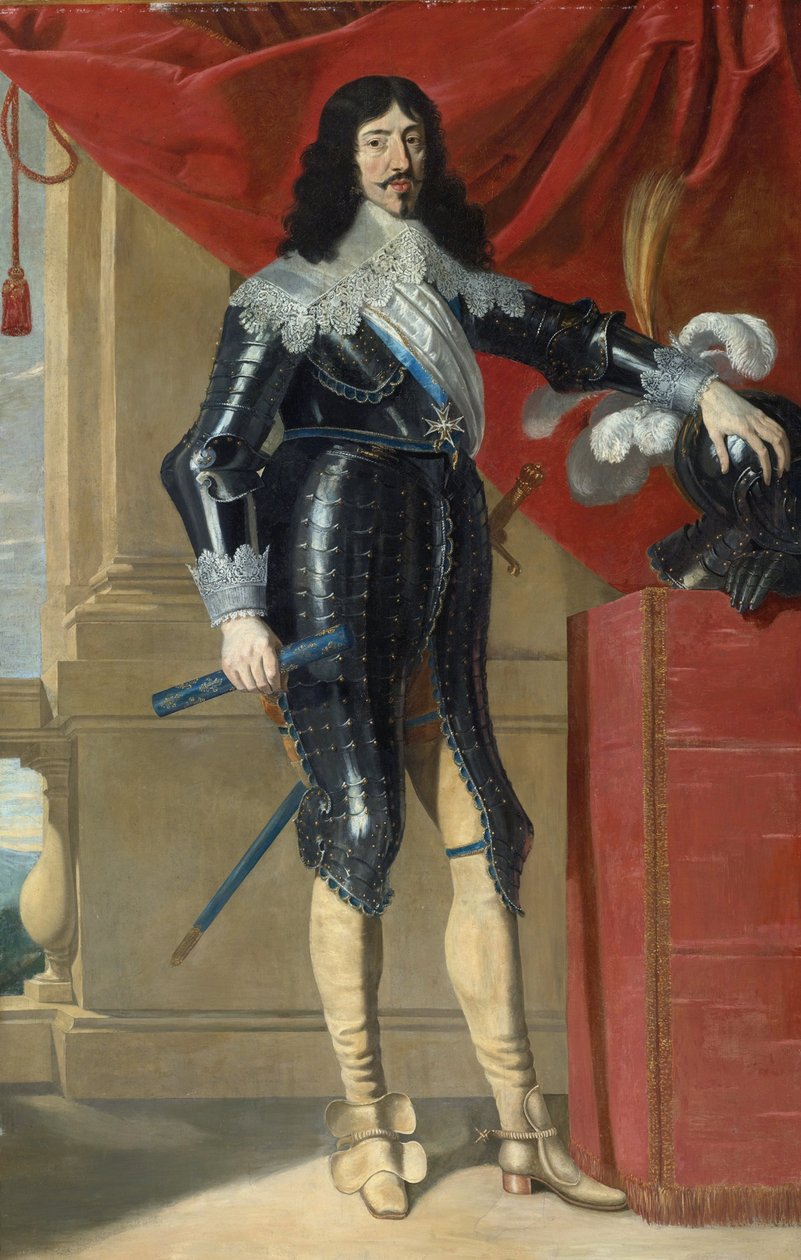 Portræt af Ludvig XIII af Frankrig (1601-1643) par Champaigne, Philippe, de (1602-1674), første halvdel af 1600-tallet. - Olie på lærred, 209,5x136 - Privat samling af Philippe de Champaigne