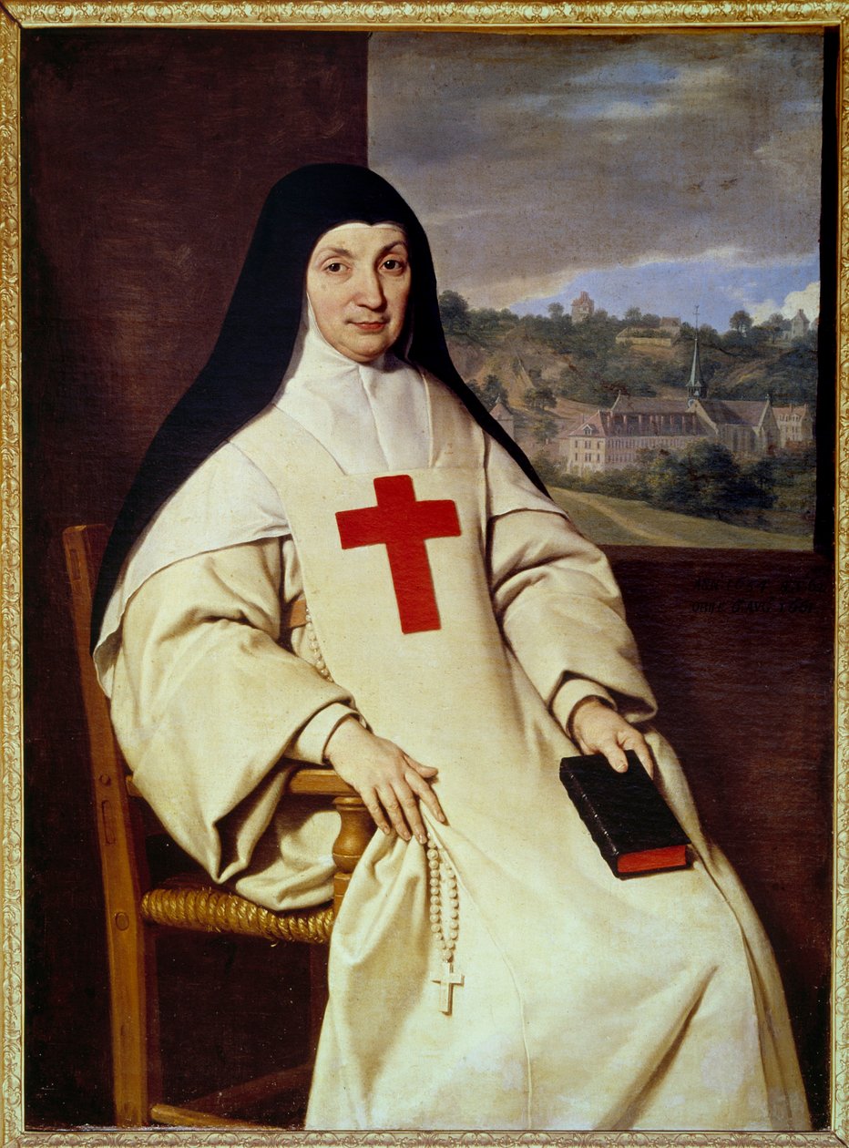 Portræt af Moder Angelique Arnauld Jacqueline Marie Arnauld dit Angelique Arnauld (1591-1661), abbedisse af Port Royal des champs (Port-Royal-des-Champs), figur af fransk jansenisme"" Maleri af Philippe de Champaigne (1602-1674) af Philippe de Champaigne