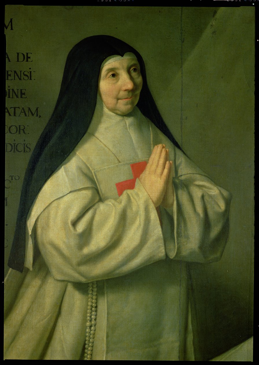 Portræt af mor Catherine-Agnes Arnauld 1593-1671 1662 detalje af 89736 af Philippe de Champaigne