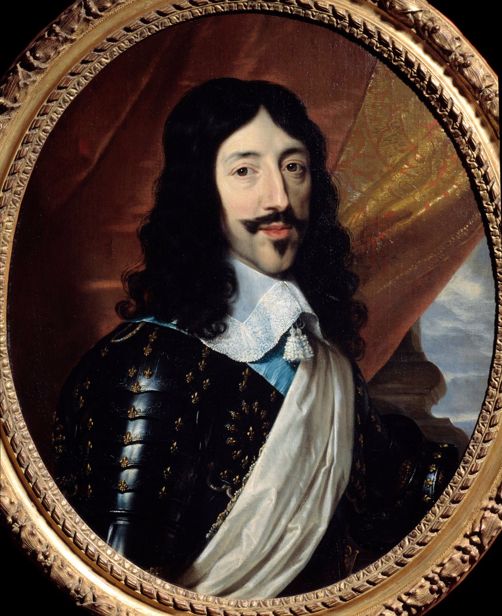 Portræt af kongen af Frankrig Ludvig XIII (1601-1643) Maleri af Philippe de Champaigne (1602-1674) 1600-tallet søn. 0,75x0,62 m Paris, Musee Carnavalet - Portræt af kong Ludvig XIII af Frankrig (1601-1643). Maleri af Philippe de Champaigne (1602-1674) af Philippe de Champaigne