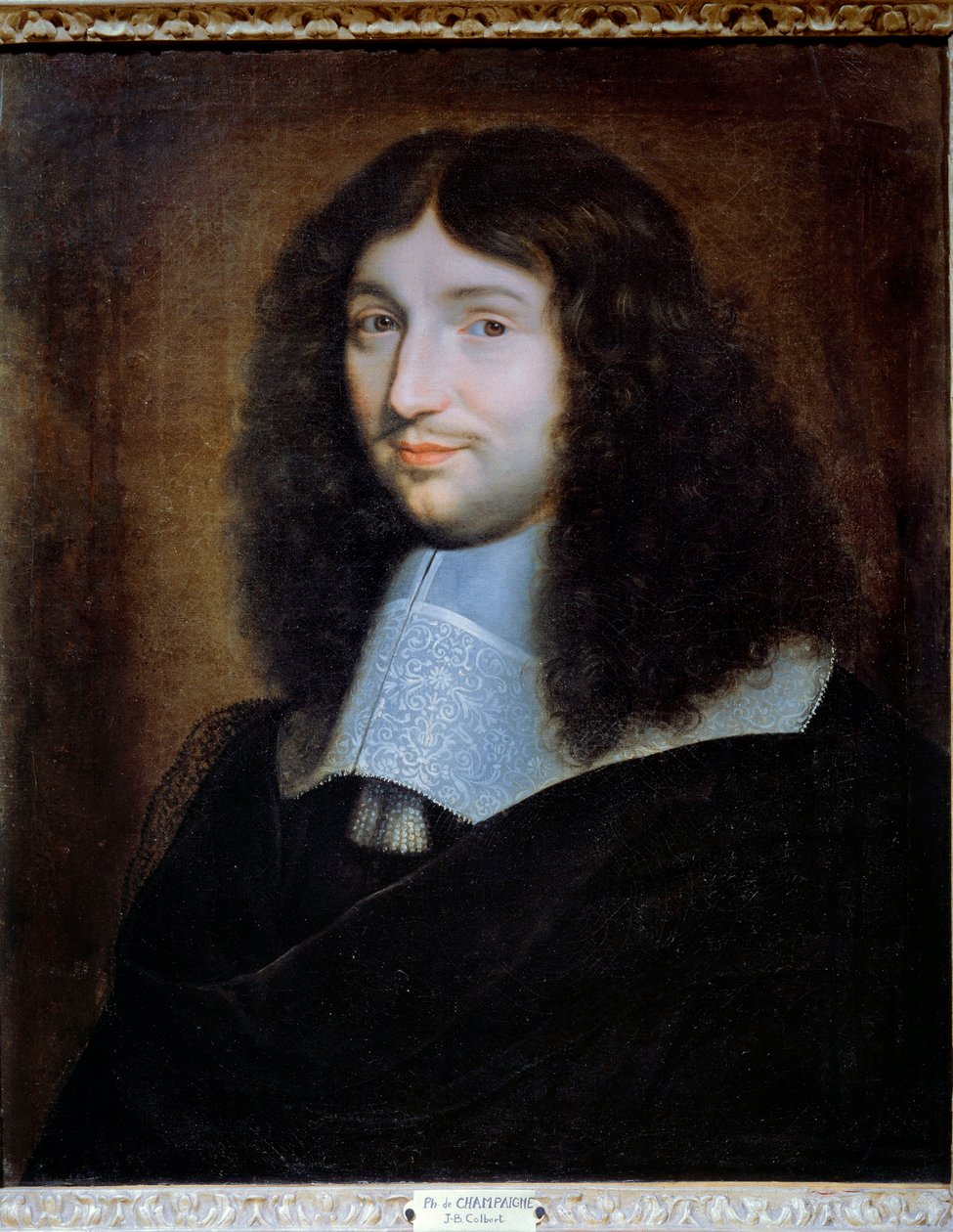 Formodet portræt af Jean Baptiste (Jean-Baptiste) Colbert (1619-1683), finansforstander for Ludvig XIV"" Maleri af Philippe De Champaigne (1602-1674). Reims, Musee Des Beaux Arts - Portræt af en mand, der formodes at være Jean Baptiste (Jean-Baptiste) Colb af Philippe de Champaigne