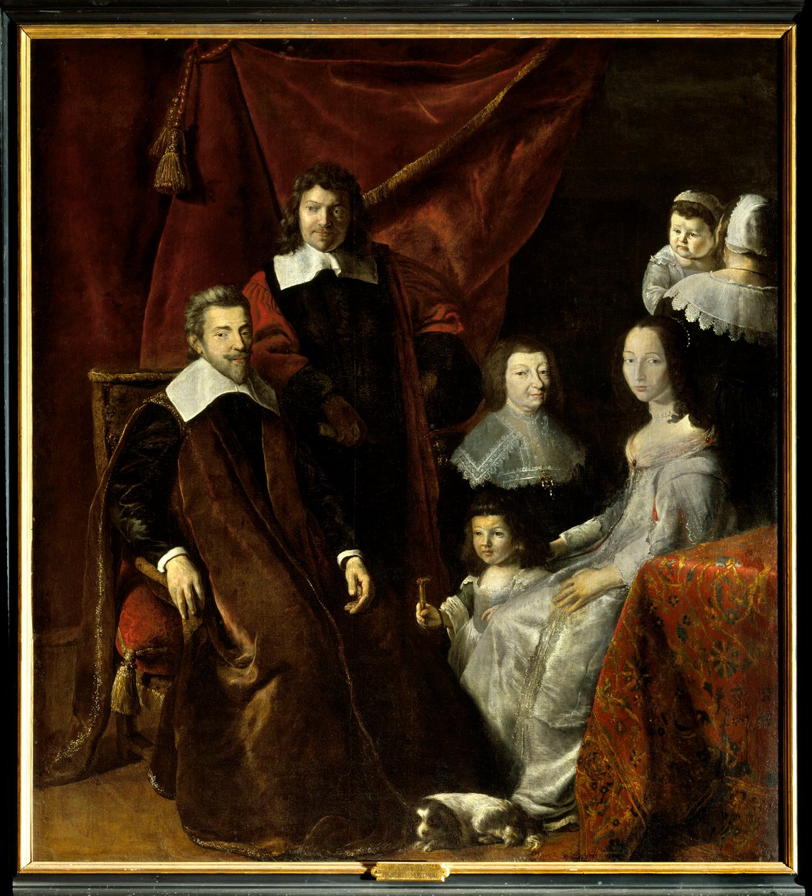 Familien til Henri Louis (Henri-Louis) Habert de Montmort (Montmor) (1600-1679), til højre, Henriette-Marie de Buade de Frontenac (Henriette Marie de Buade-Frontenac) (død 1676). Maleri af Philippe De Champaigne (1602-1674). Olie på lærred. Obligatorisk af Philippe de Champaigne