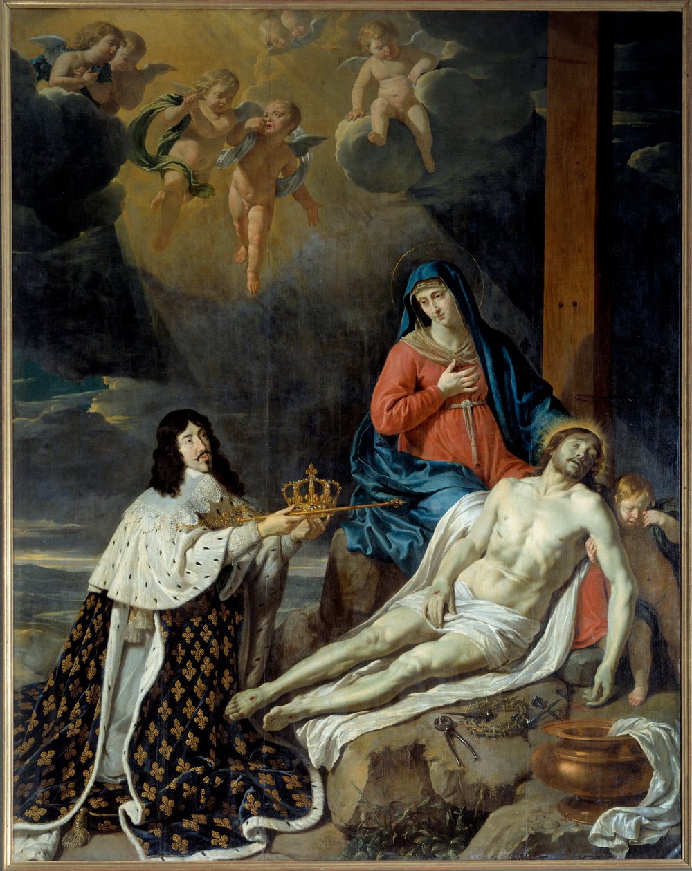 Ludvig XIIIs løfte til Jomfruen (med den døde Kristus). Maleri af Philippe De Champaigne (1602-1674) af Philippe de Champaigne