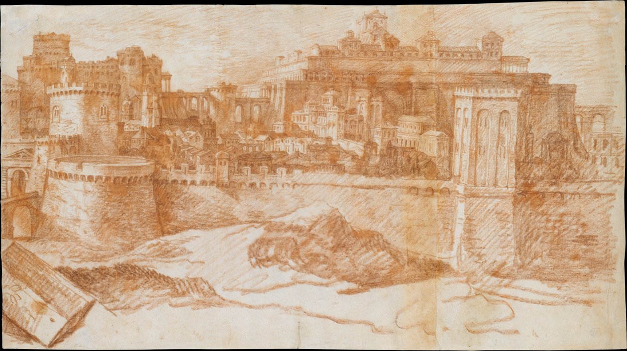 Ansicht von Jerusalem mit dem Tempel Salomos af Philippe de Champaigne