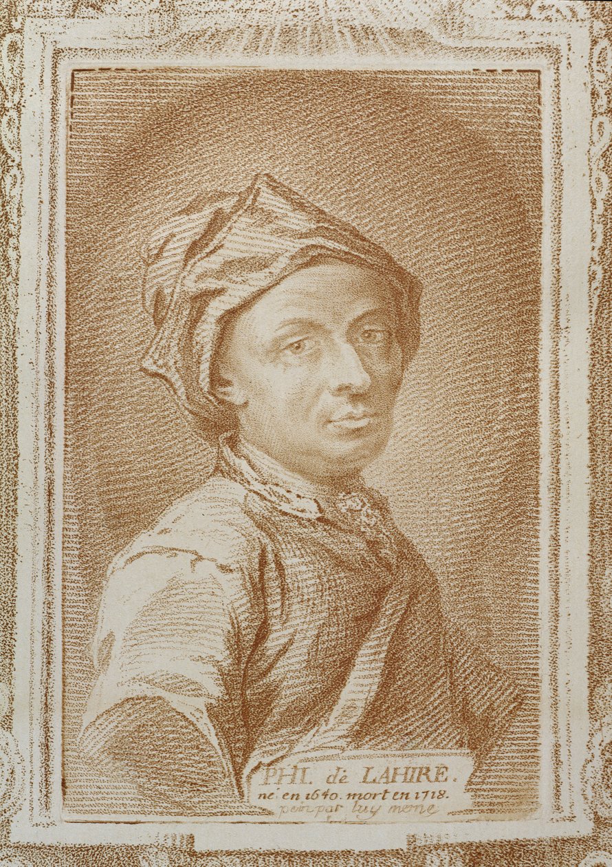Selvportræt af Philippe de la Hire (1640-1718), illustration fra 