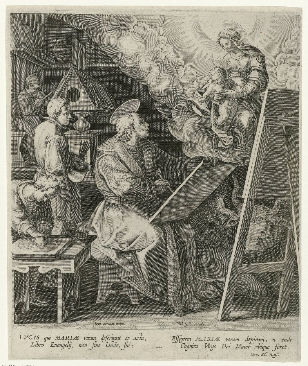 Sankt Lukas maler Maria med barn af Philips Galle (attributed to workshop of)