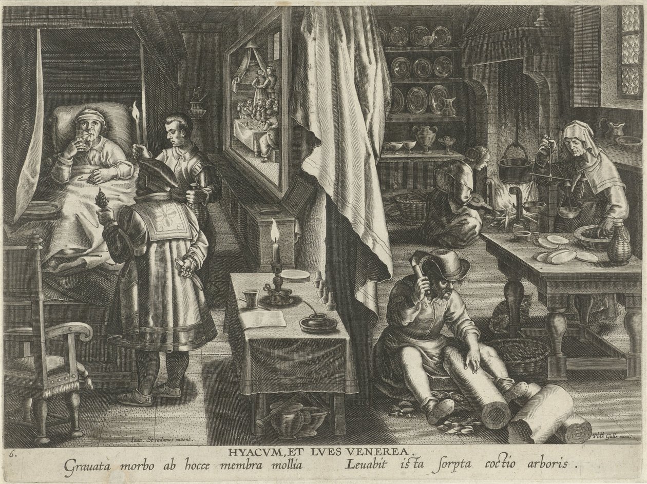 Medicin mod syfilis af Philips Galle (attributed to workshop of)