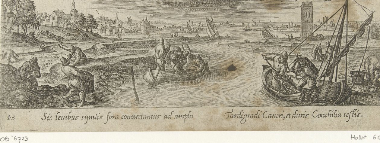 Mosseloogst Jacht en visvangst (serietitel) Jagt, fiskeri og jagttyper (serietitel) af Philips Galle (attributed to workshop of)