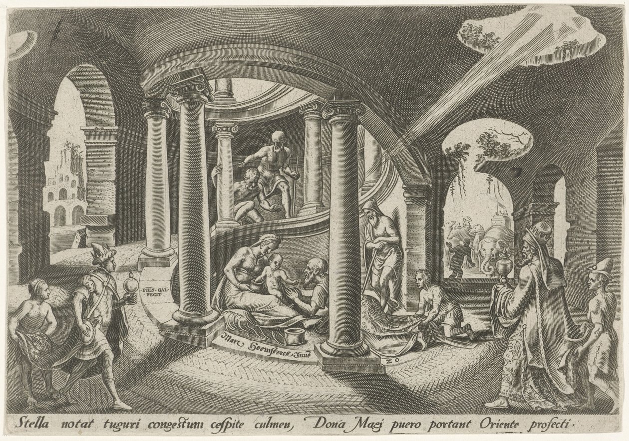 Tilbedelse af kongerne The Days of Doom of the Jewish People (serietitel) af Philips Galle