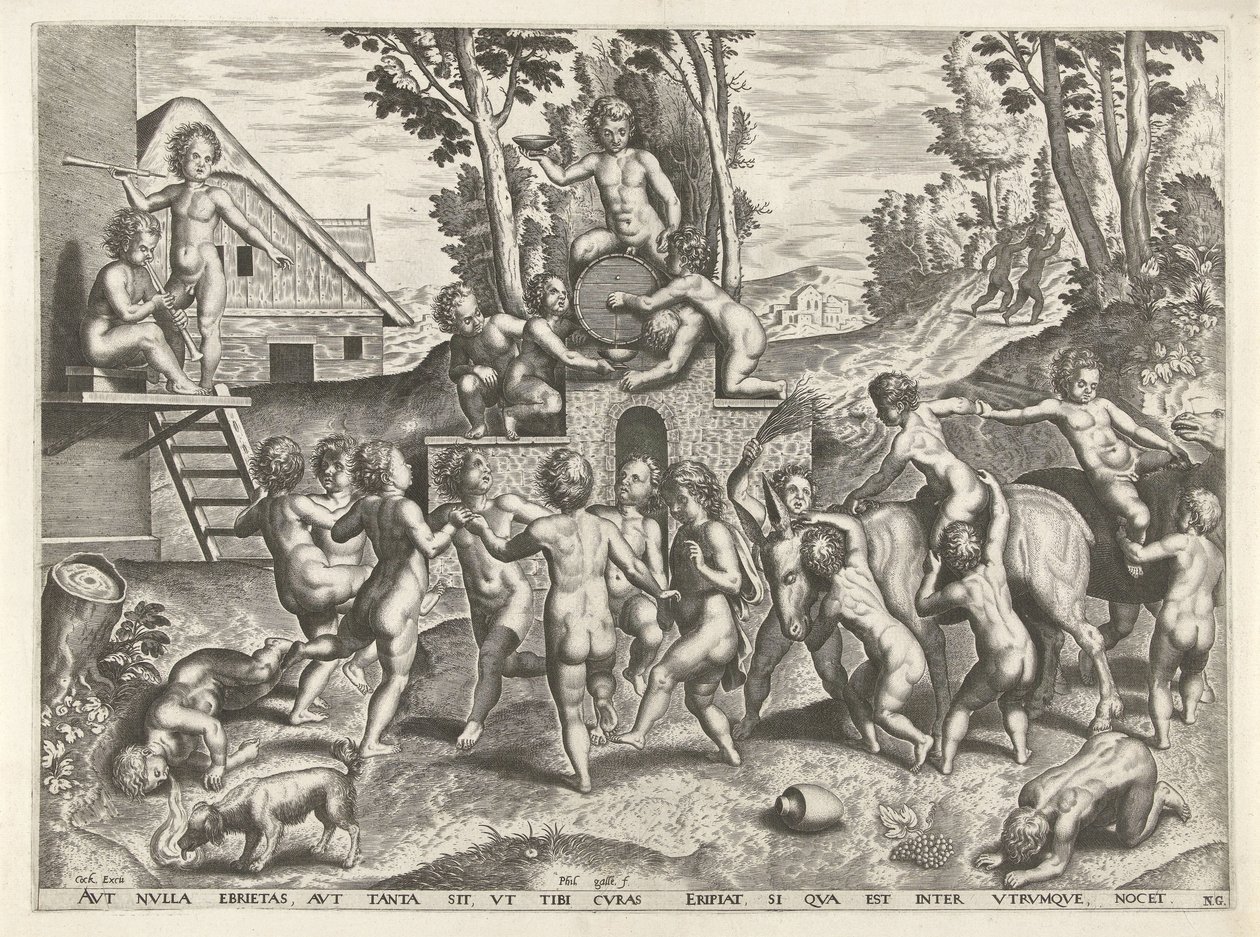 Bacchanal af børn af Philips Galle