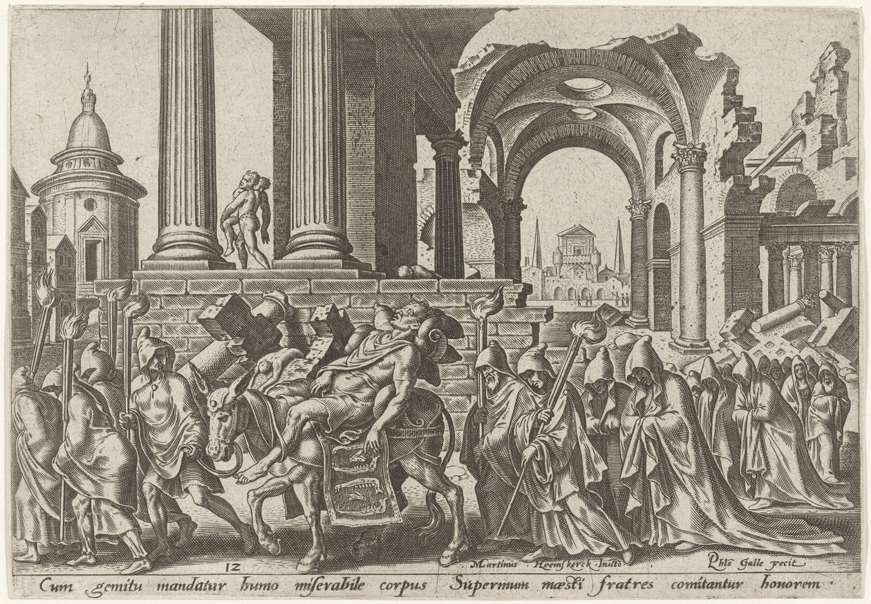 Samsons begravelse The Days of Doom of the Jewish People (serietitel) af Philips Galle