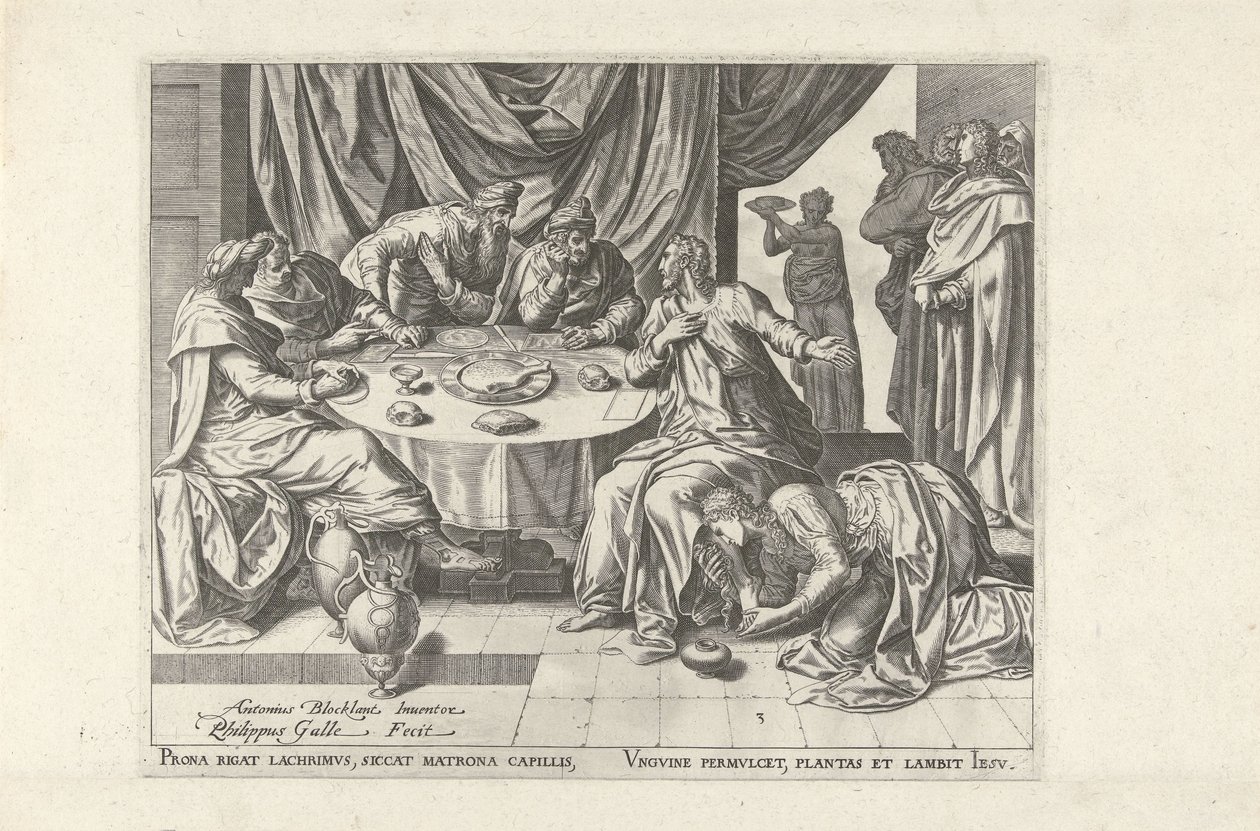 Kristus salvet af Maria Magdalene Seks scener med Kristus og kvinder fra evangelierne (serietitel) af Philips Galle