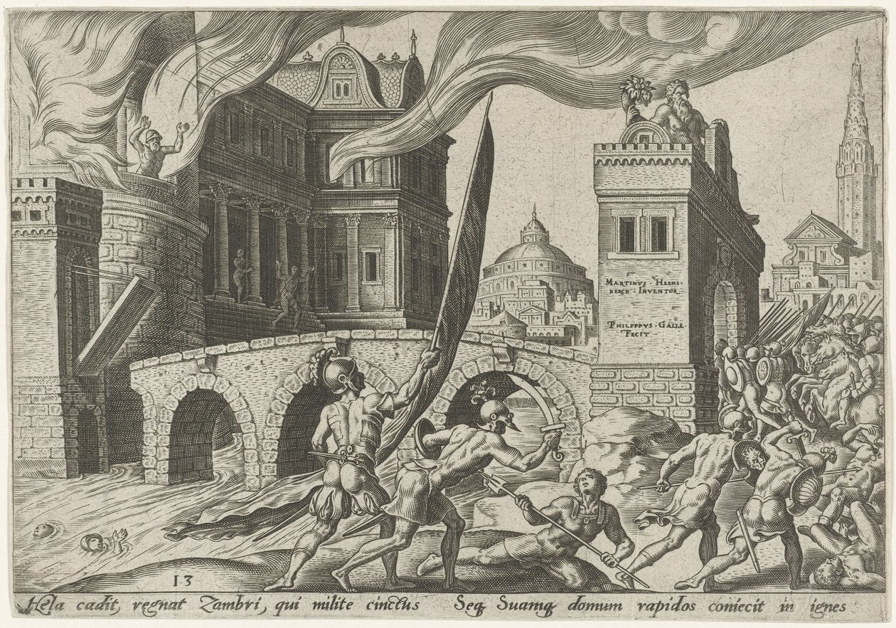 Indtagelsen af ​​Tirza The Days of Doom of the Jewish People (serietitel) af Philips Galle