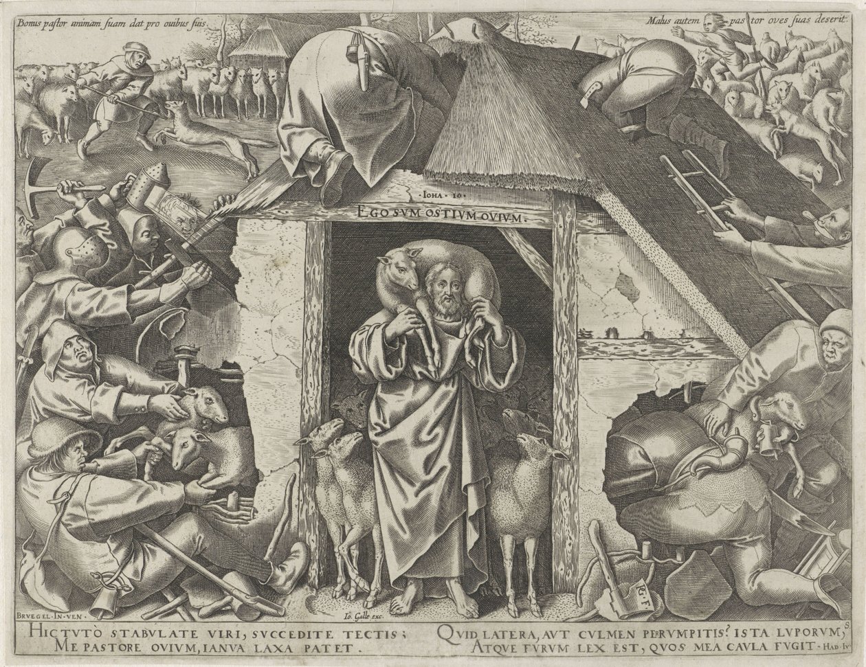 Lignelse om Kristus som den gode hyrde af Philips Galle