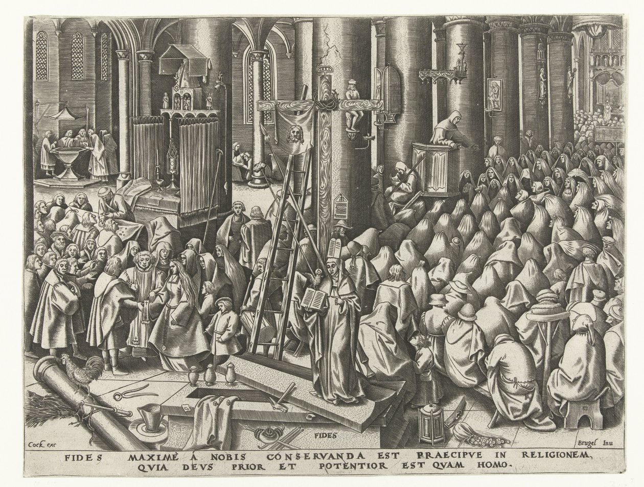 Tro på Fides (titel på objekt) De syv dyder (serietitel) af Philips Galle