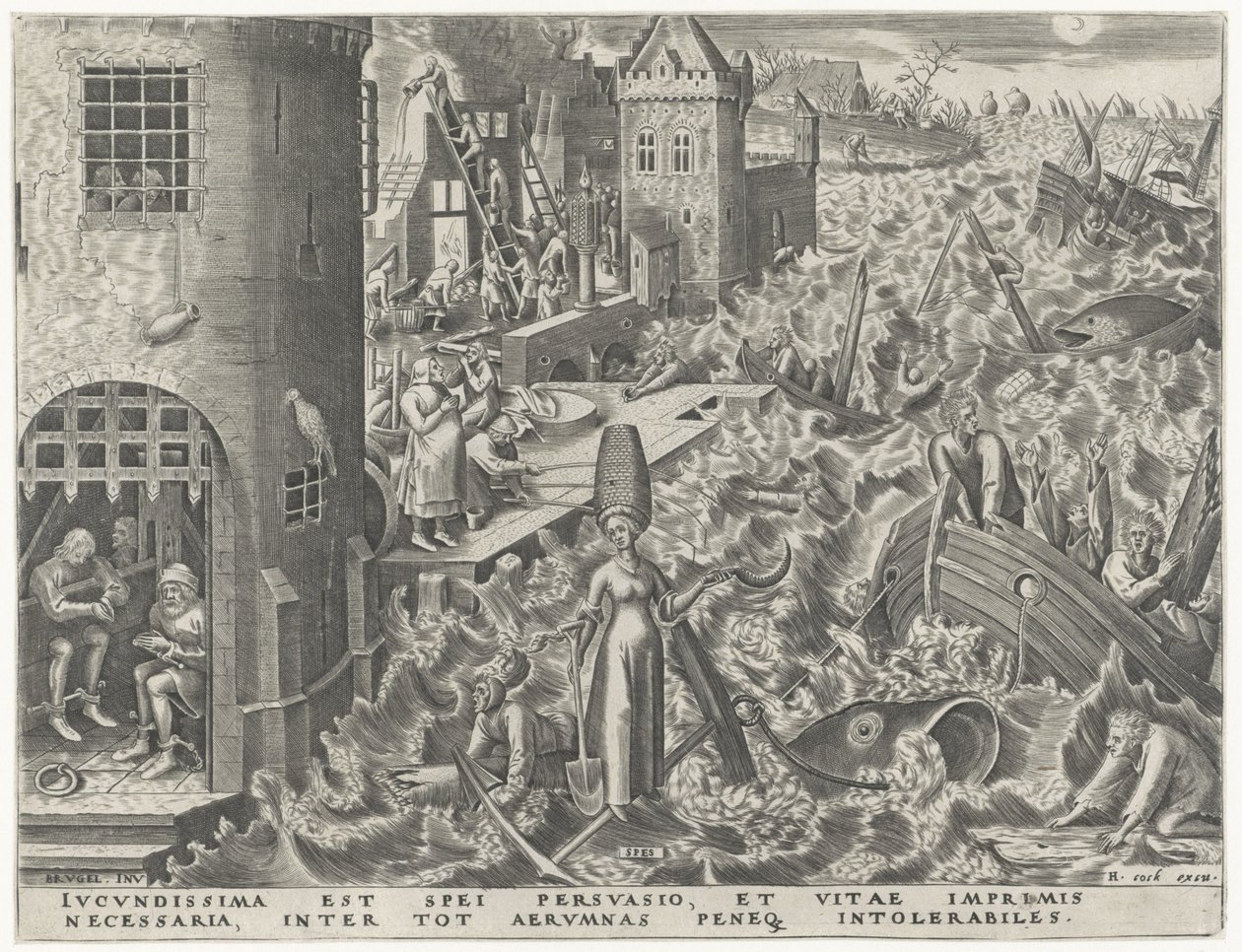 Dynge Spes (titel på objekt) De syv dyder (serietitel) af Philips Galle