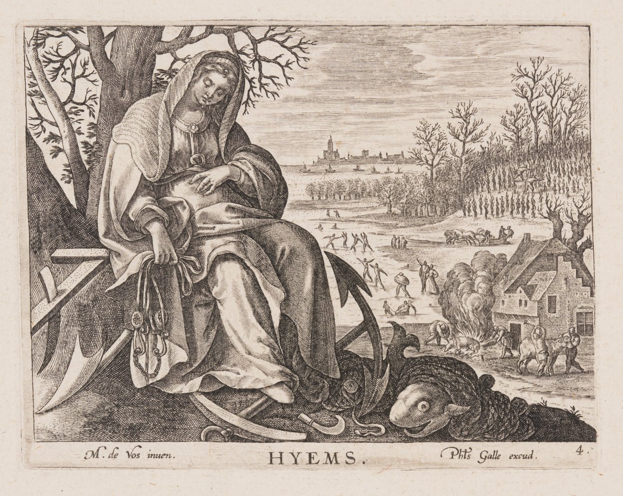 Hyems, fra De fire årstider af Philips Galle