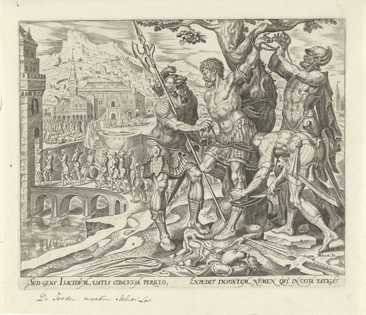 Israelitterne skar Akior løs Judits og Holofernes historie (serietitel) af Philips Galle