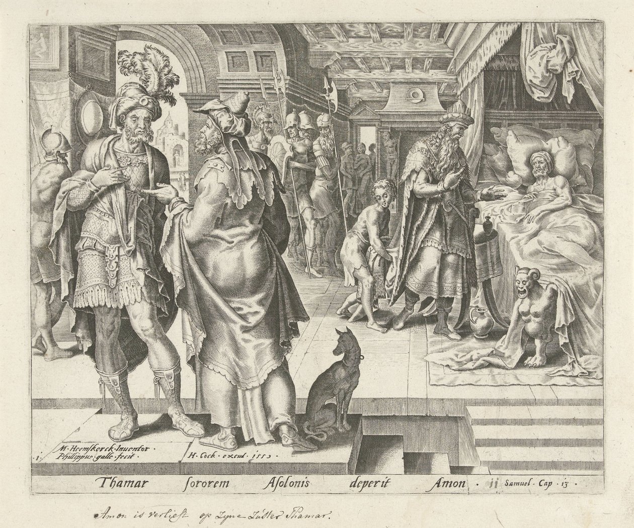 Jonadab rådgiver Amnon Historien om Tamar og Amnon (serietitel) af Philips Galle