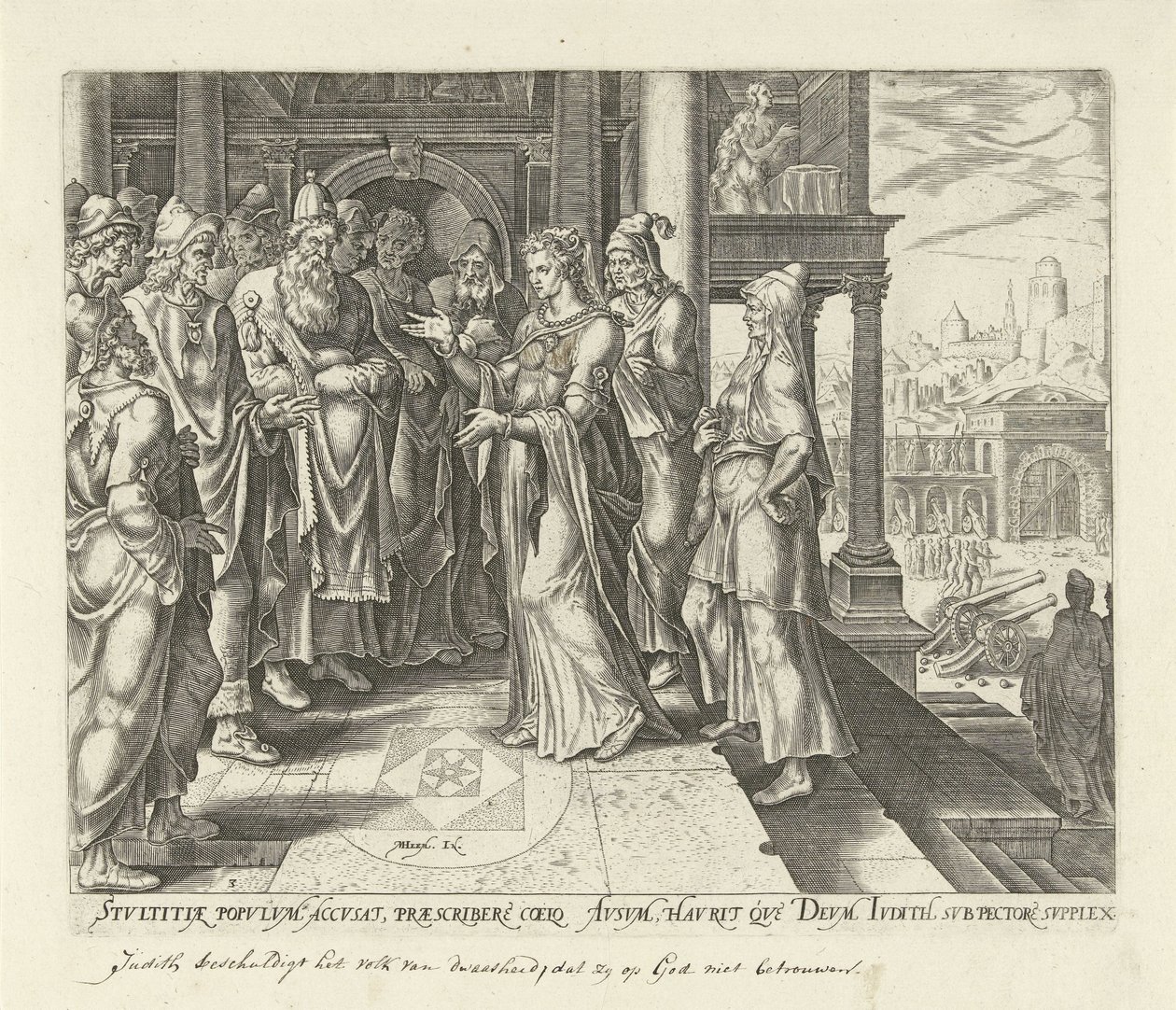 Judit formaner administratorerne i Betulia Judits og Holofernes historie (serietitel) af Philips Galle
