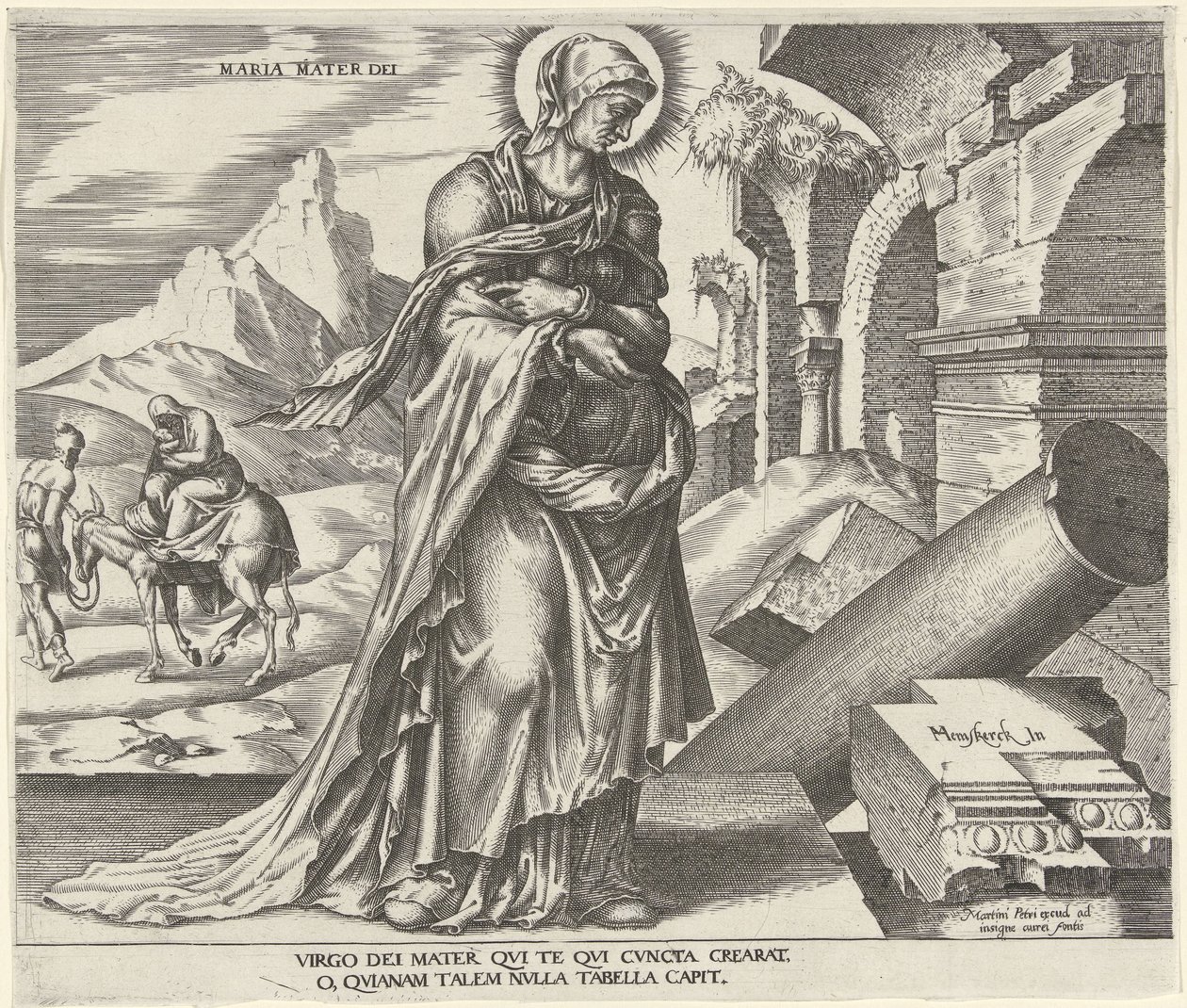 Maria Maria Mater Dei (titel på objekt) Otte berømte kvinder fra Det Gamle og Nye Testamente (serietitel) af Philips Galle