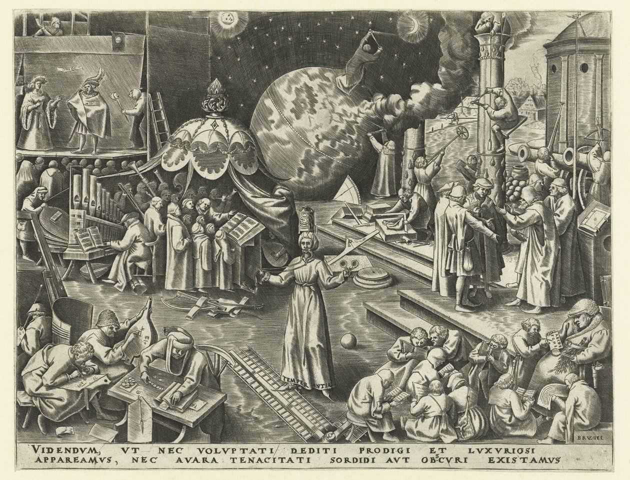 afholdenhed Temperance (titel på objekt) De syv dyder (serietitel) af Philips Galle