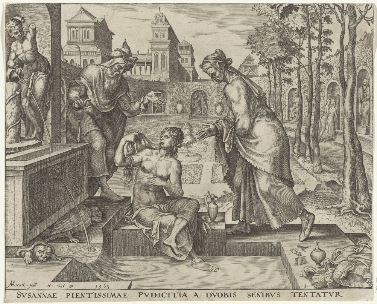 Ældste forsøger at forføre Susanna Historien om Susanna (serietitel) af Philips Galle