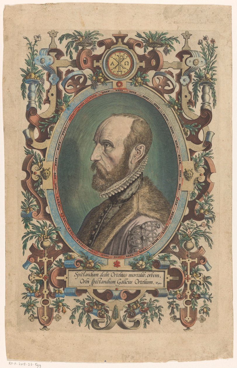 Portræt af Abraham Ortelius af Philips Galle