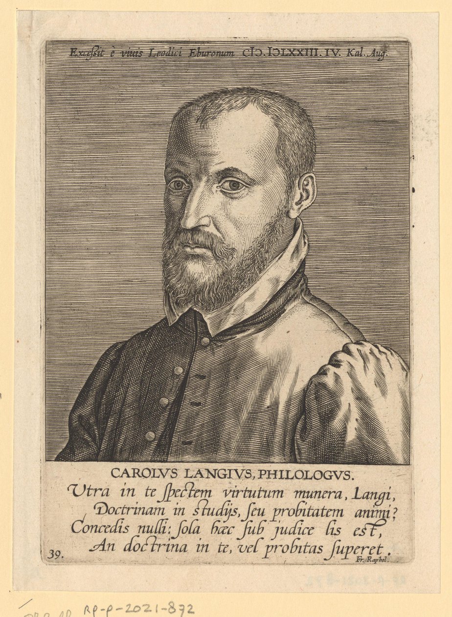 Portræt af Charles de Langhe af Philips Galle