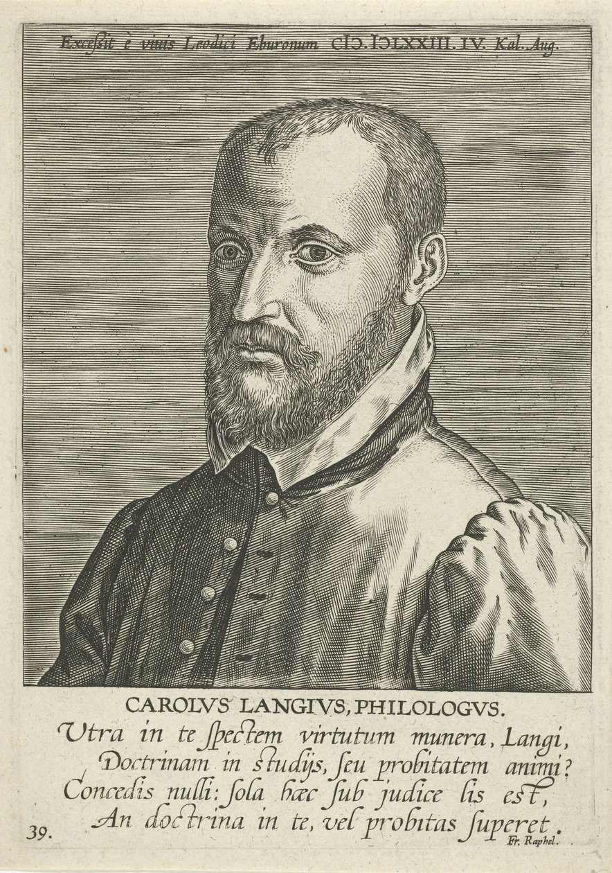 Portræt af Charles de Langhe af Philips Galle