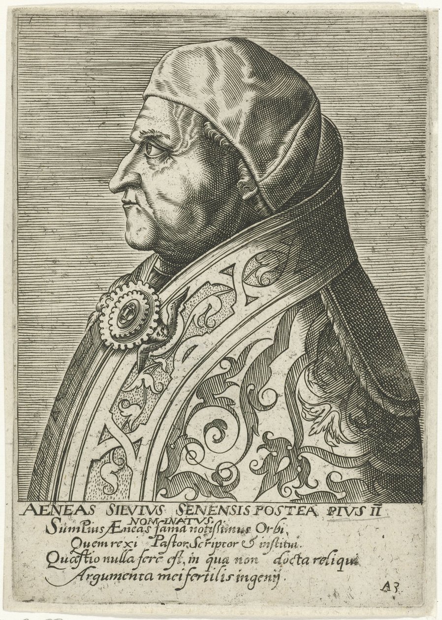 Portræt af pave Pius II af Philips Galle
