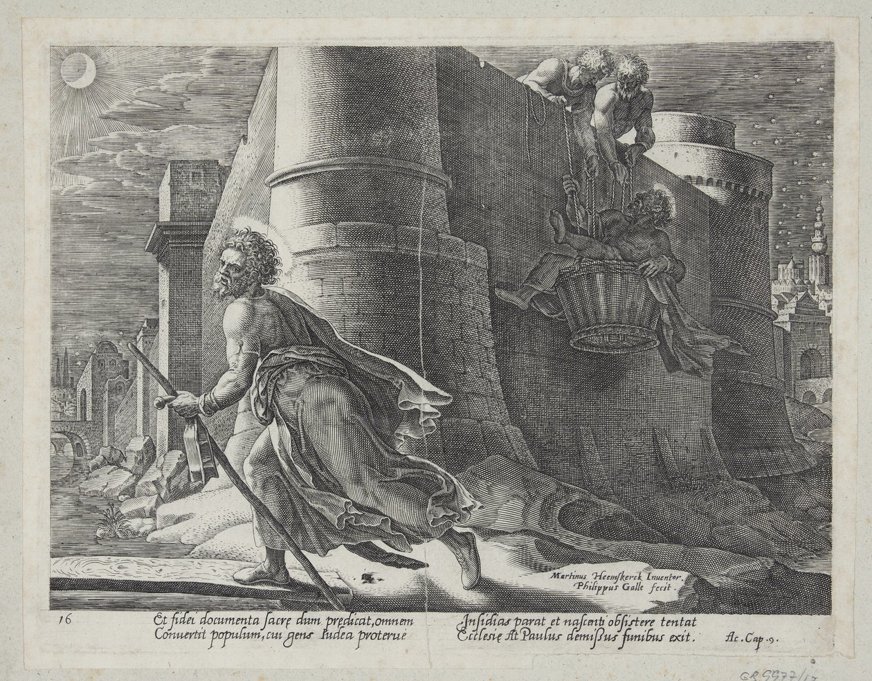 St. Paul flygter fra Damaskus af Philips Galle