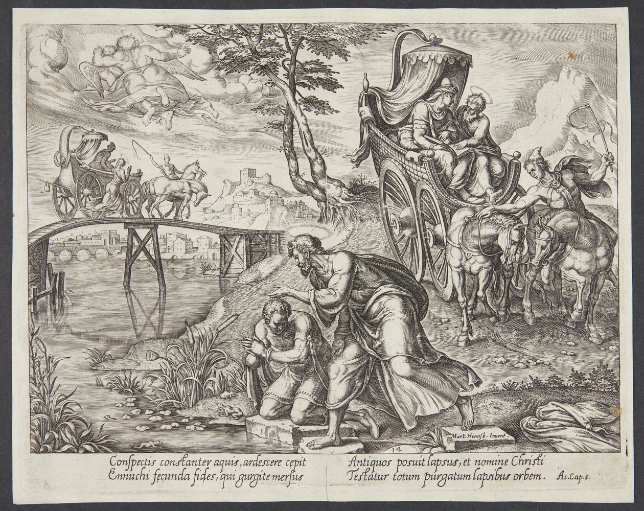 Sankt Filip døber hoffmanden af Philips Galle