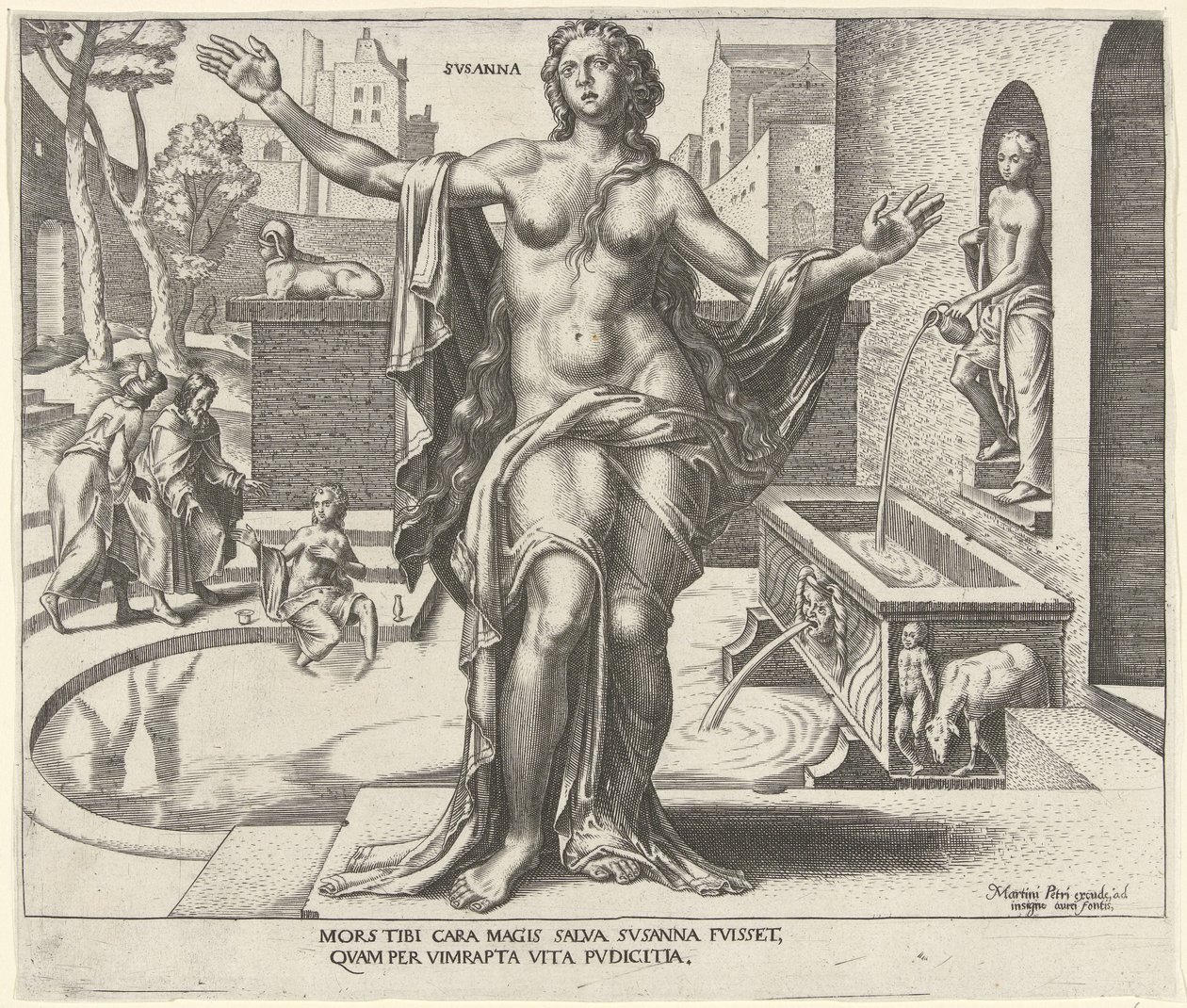 Susanna Svsanna (titel på objekt) Otte berømte kvinder fra Det Gamle og Nye Testamente (serietitel) af Philips Galle