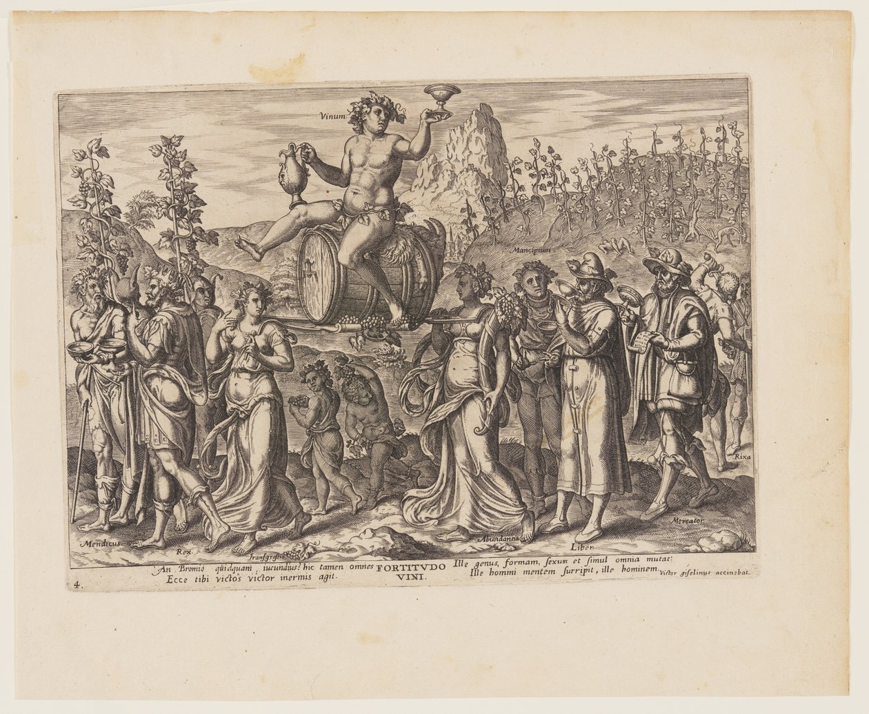 Vinens kraft [3 Esdras 3:19-23], fra De fire stærkeste kræfter af Philips Galle