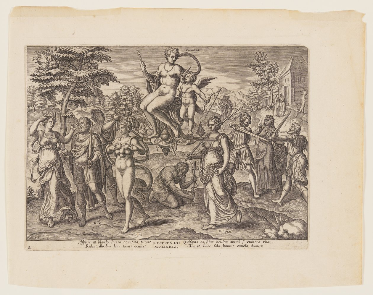 Kvindens magt [3 Esdras 4:18-19, 22-23, 29-32], fra De fire stærkeste kræfter af Philips Galle
