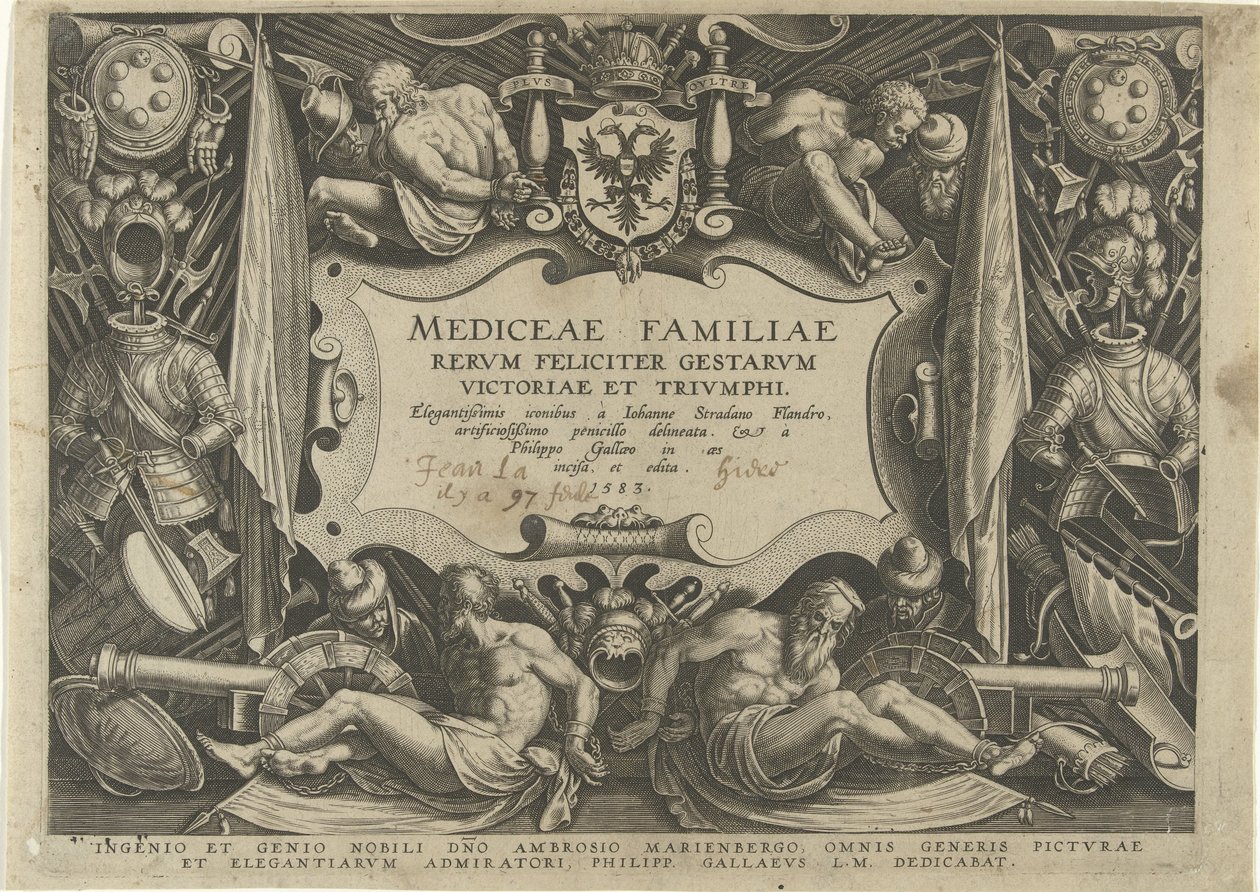 Titelprent van de serie af Medici-familien Familiehistorie af det geld De