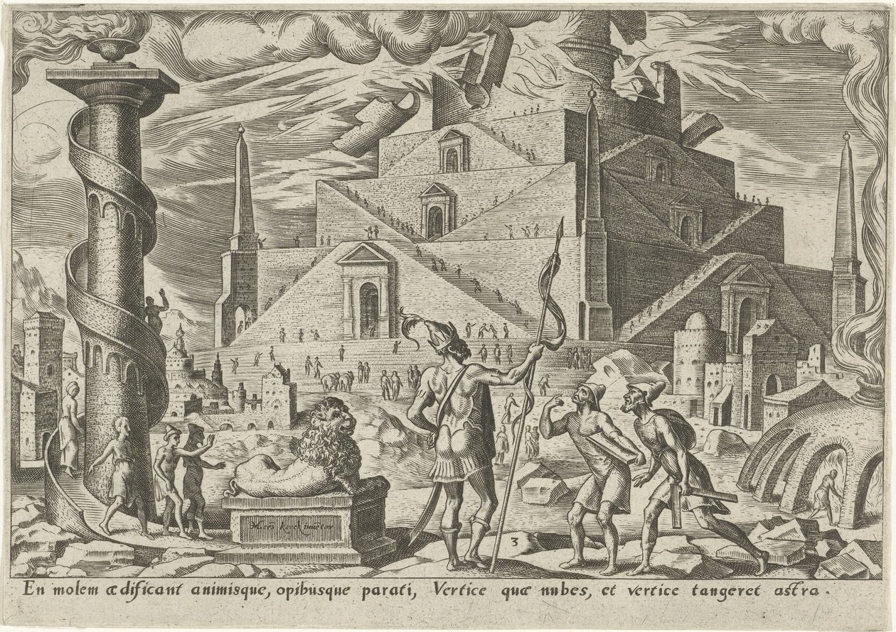 Babels tårn The Days of Doom of the Jewish People (serietitel) af Philips Galle
