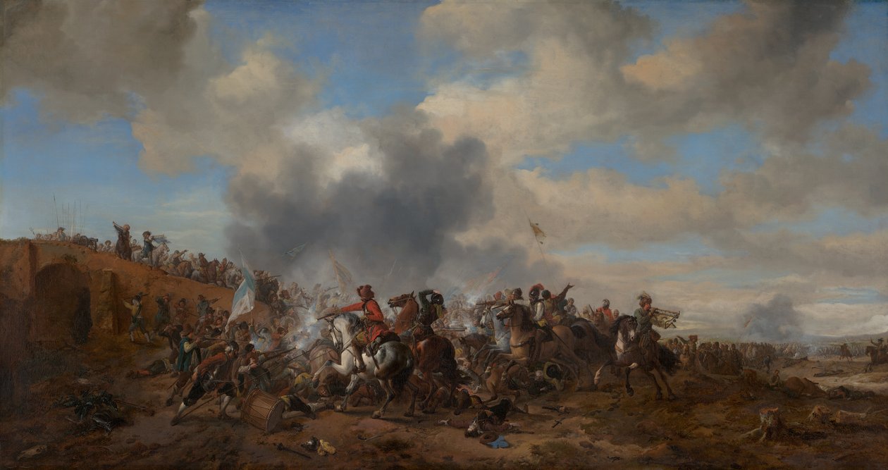Kampscene af Philips Wouwerman