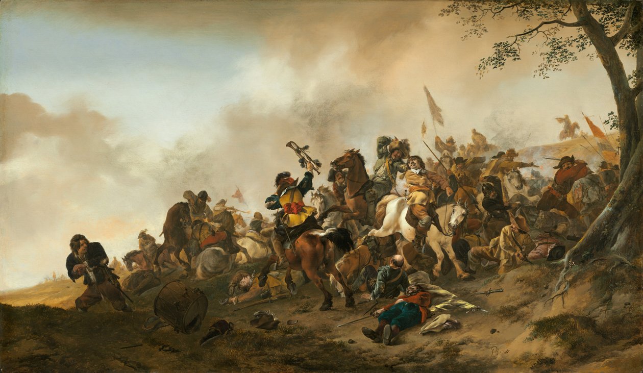 Kampscene, ca. 16451646. af Philips Wouwerman