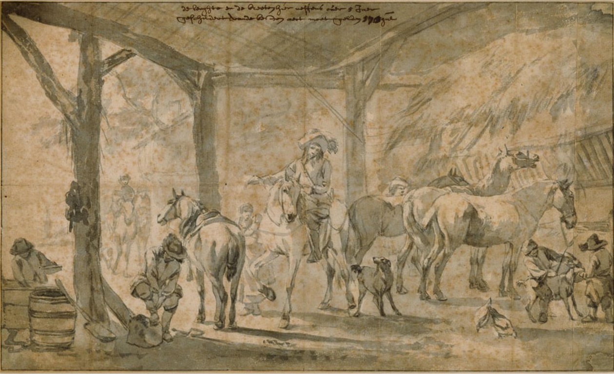 Staldinteriør af Philips Wouwerman