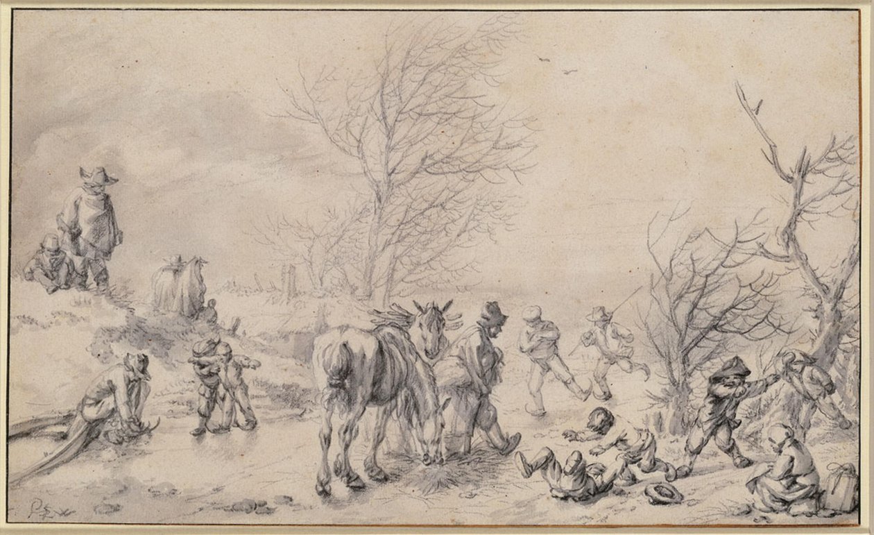Fornøjelser på isen af Philips Wouwerman