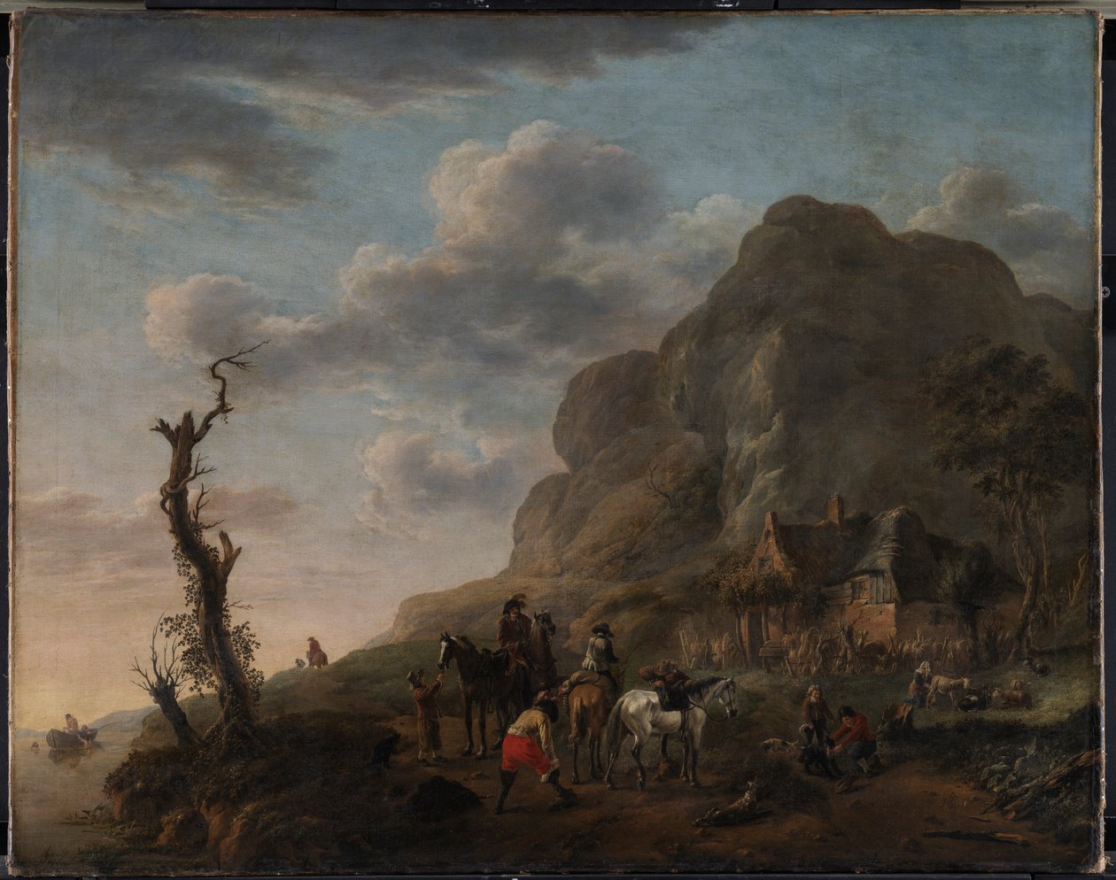 Landskab med hvilende ryttere af Philips Wouwerman