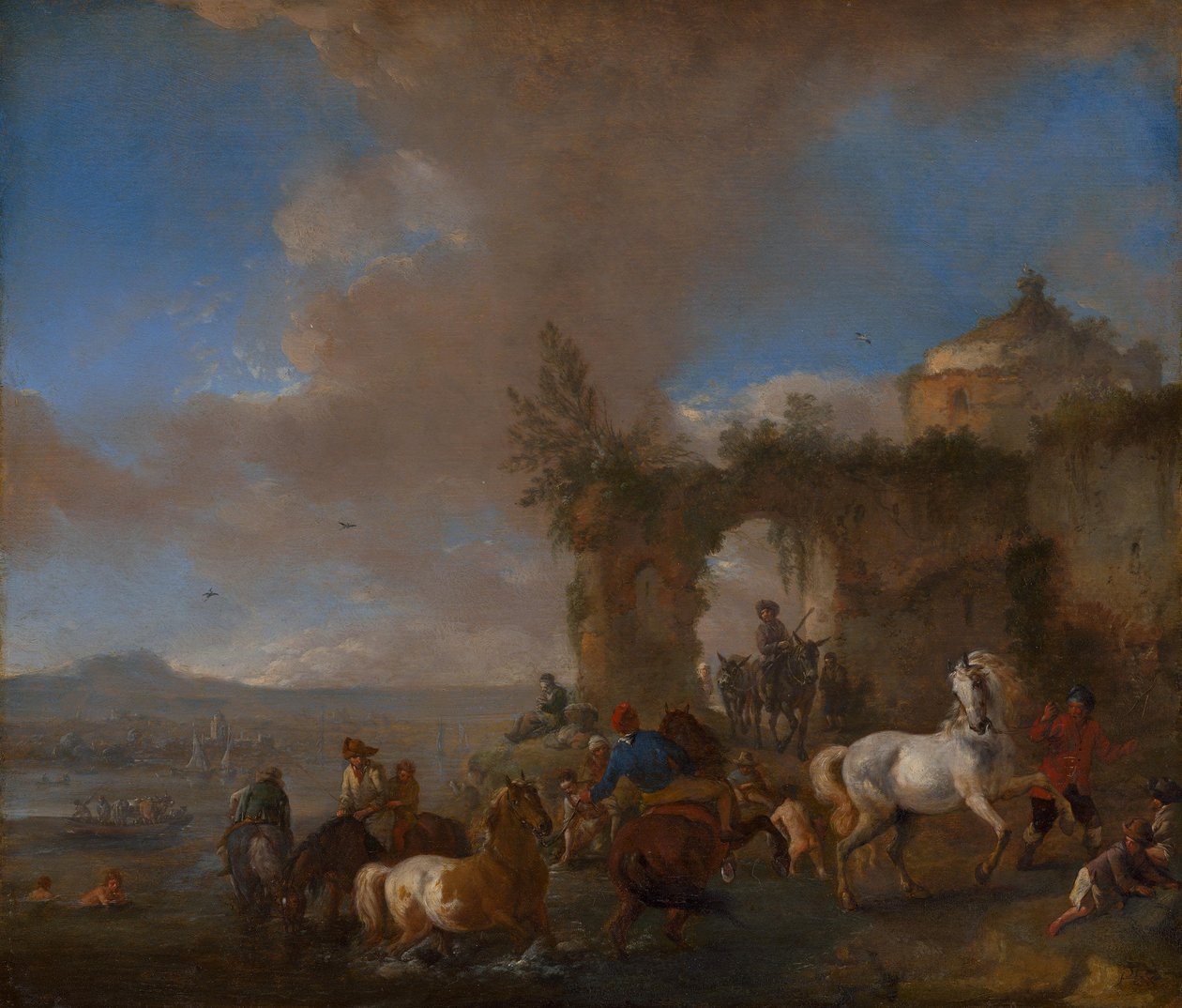 Hestevanding af Philips Wouwerman
