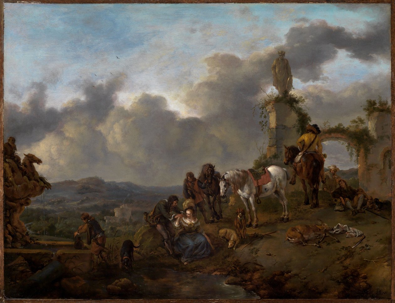 Hvilende jagtselskab af Philips Wouwerman