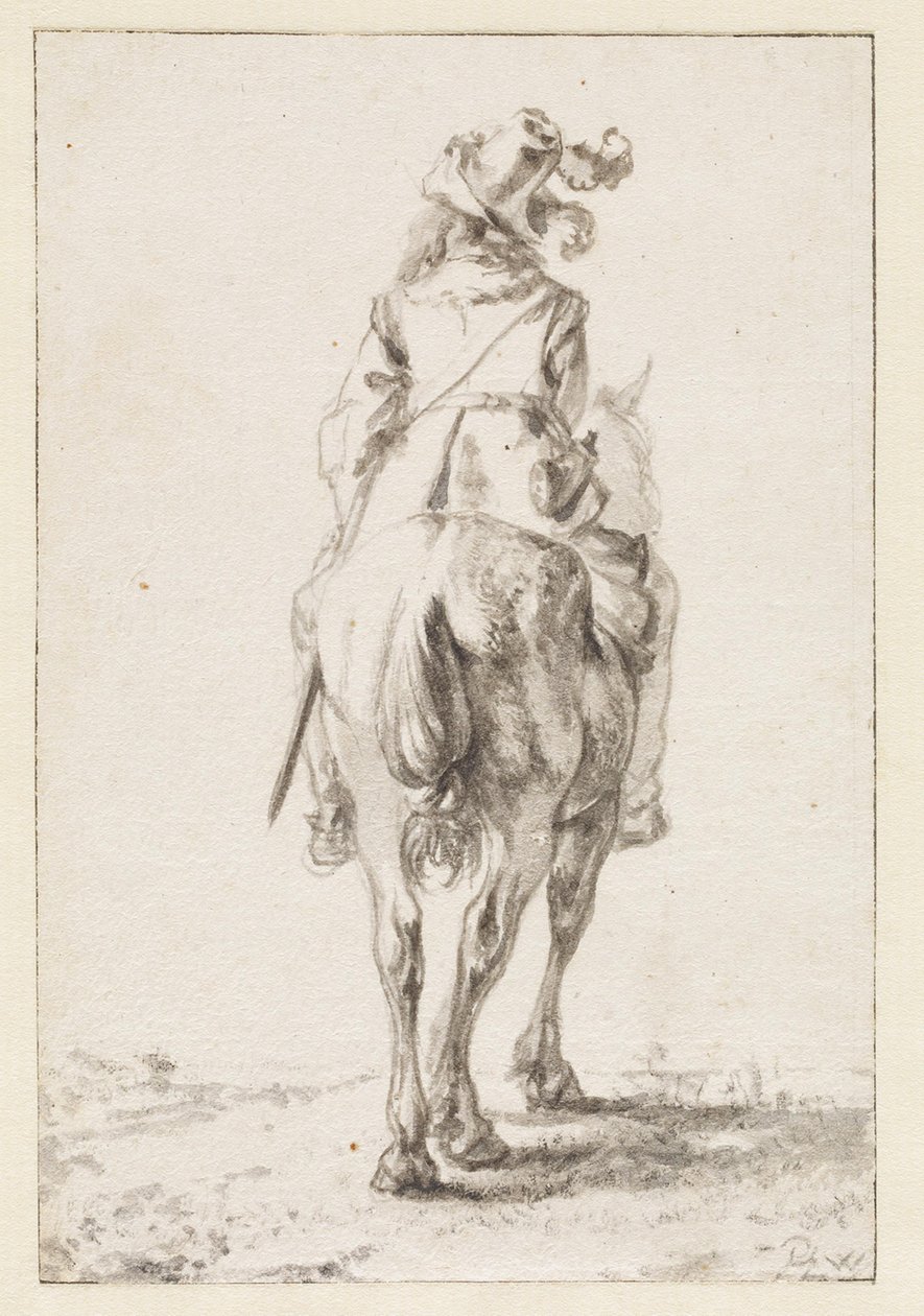 Rytter til hest, set bagfra af Philips Wouwerman