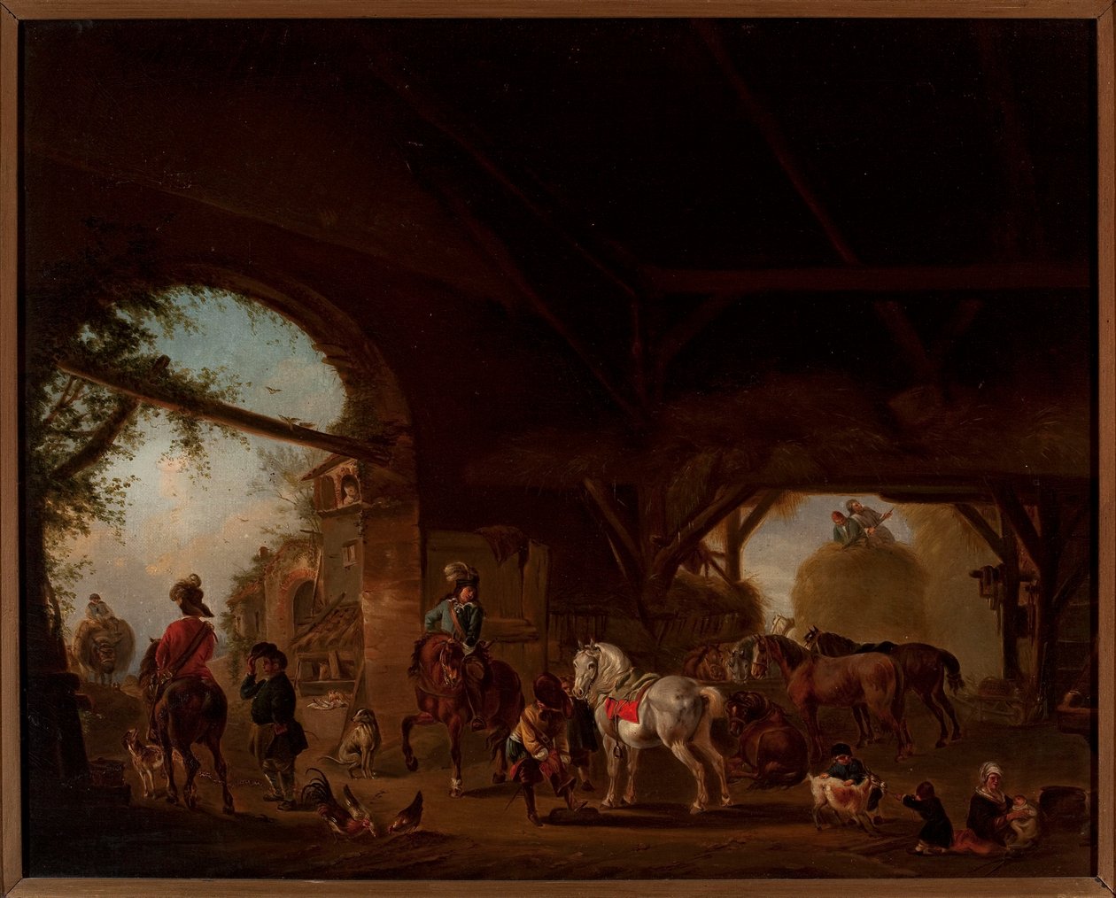 Genrescene på en gård af Philips Wouwerman